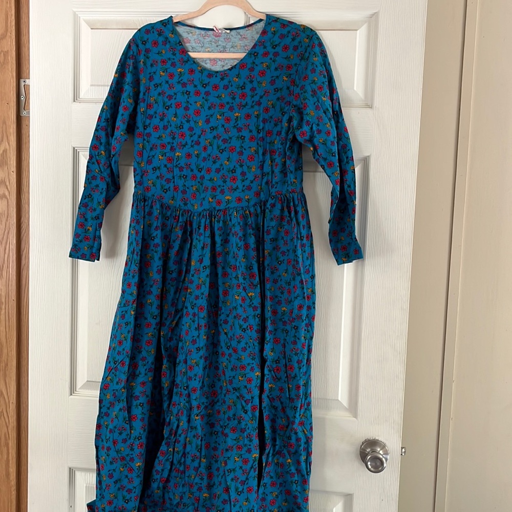 Hanna Andersson Vintage 100% Cotton Floral Midi Dress Large